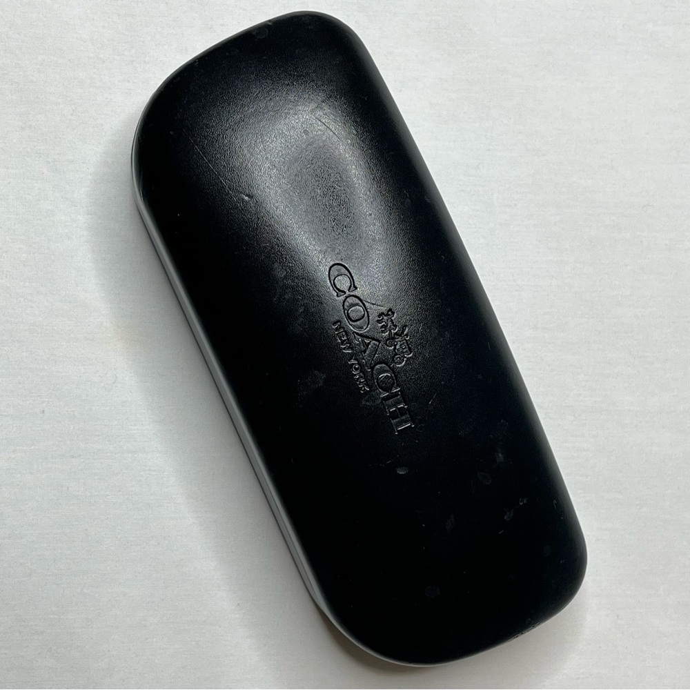 Coach Black Eyeglass Hard Case- Black with Black Interior. Unisex